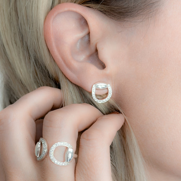 Ascada eggbutt earrings with diamonds