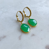 Chrysoprase and hoop earrings