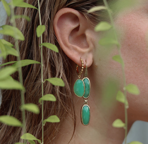 Chrysoprase and hoop earrings