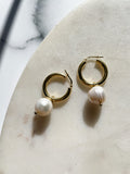 Pearl hoop earrings